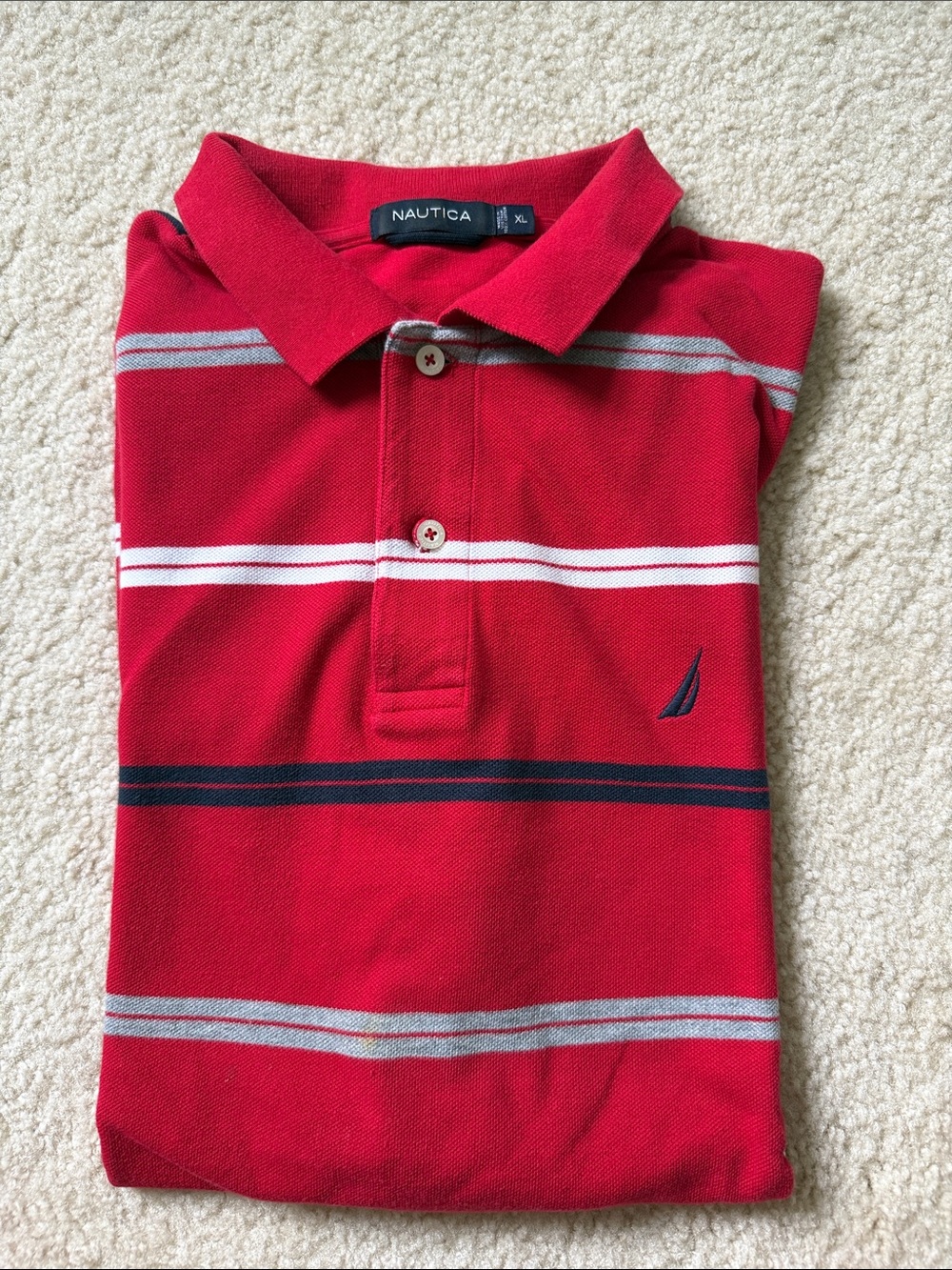 Nautica !!! Polo short sleeves size XL 100% cotton Made